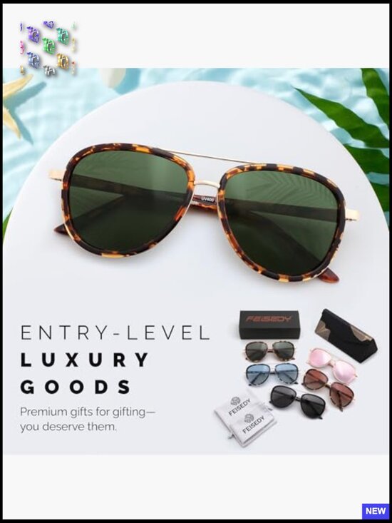 Retro Polarized Aviator Sunglasses Classic Square Frame UV400 Protection